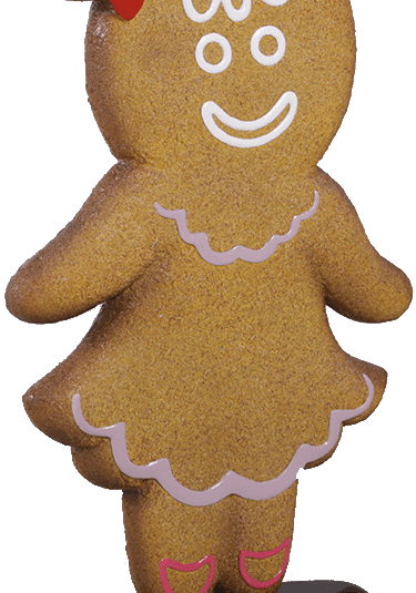 Stor pepparkaksfigur, flicka, glasfiber