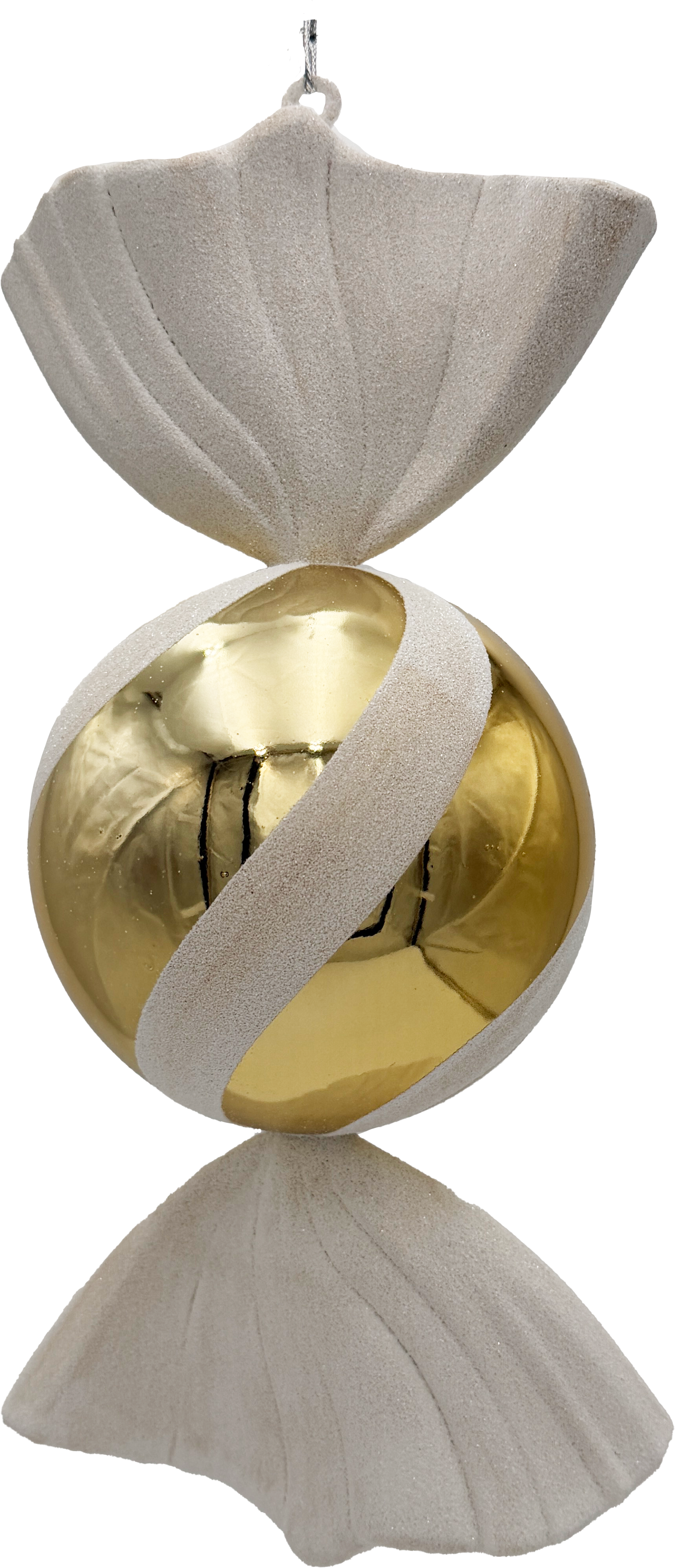 Kula karamell rund, 30cm, guld/vitglitter