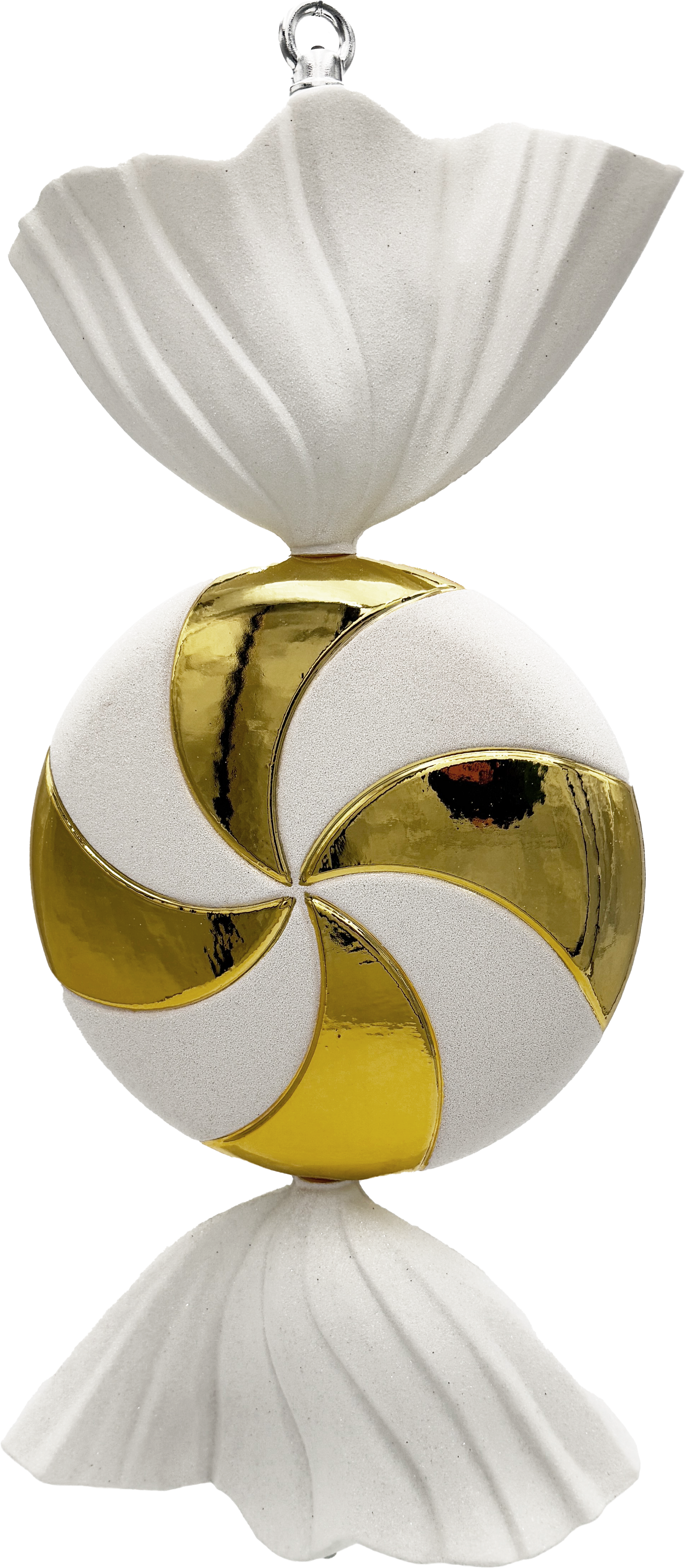 Kula karamell platt, 47cm, guld/vitglitter